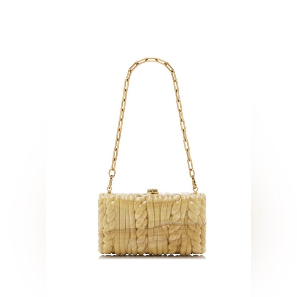 Cult Gaia Helene Clutch Cream Quilted Chain-Handle Shoulder Bag - Picture 2 of 6
